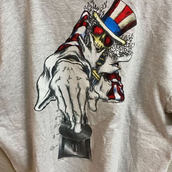Gildan Activewear Men 2004 Grateful"Dead Sync Uncle Sam Skeleton T-shirt Gray XL - Picture 4 of 7